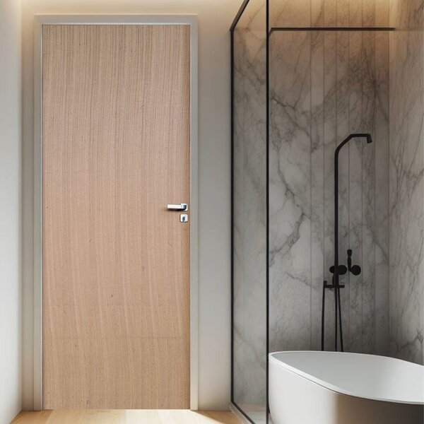 Kit Porta De Madeira Lisa Angelim 210x62cm Batente 14cm Unipo