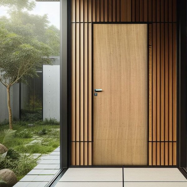 Kit Porta De Madeira Lisa Angelim 210x92cm Batente 14cm Unipo