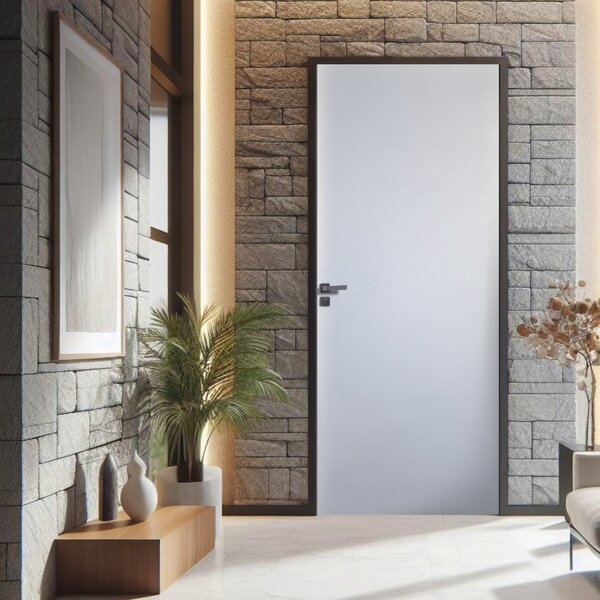 Kit Porta De Madeira Lisa Primer 210x82cm Batente 7,5cm Abert