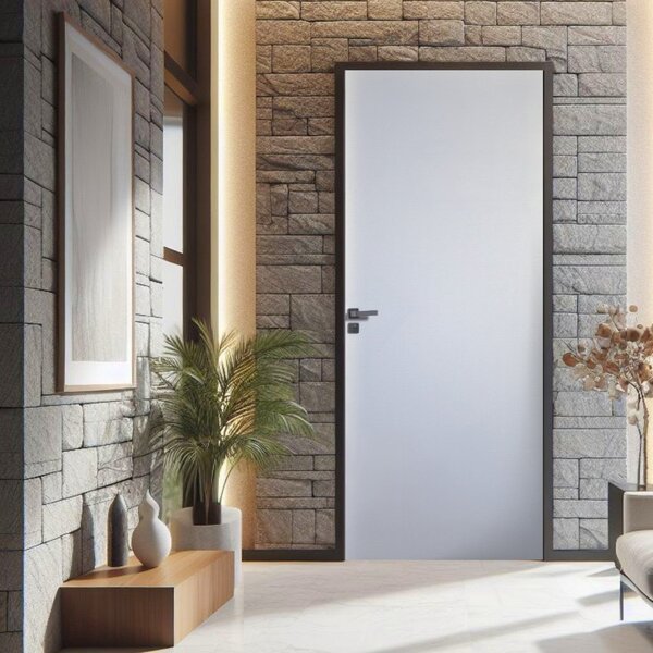 Kit Porta De Madeira Lisa Primer 210x92cm Batente 25cm Unipor