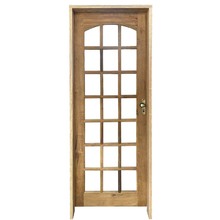 Kit Porta De Madeira Maciça Quadriculada Rodam Itaúba - 2.10