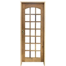 Kit Porta De Madeira Maciça Quadriculada Rodam Itaúba - 2.10