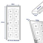 Kit Porta De Madeira Maciça Torneada Eucalipto 210x82cm Baten