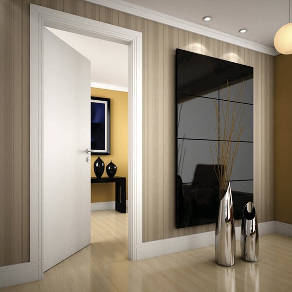 Kit Porta De Madeira Para Drywall 210x60cm Lisa Primer Esquer