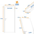 Kit Porta De Madeira Para Drywall 210x70cm Lisa Primer Direit