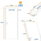 Kit Porta De Madeira Para Drywall 210x80cm Lisa Primer Esquer