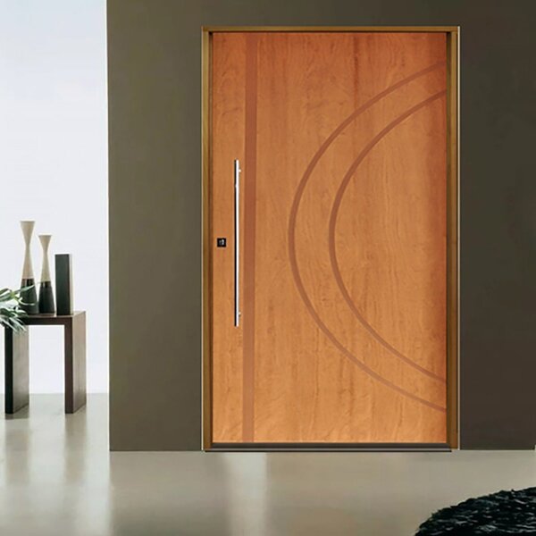 Kit Porta De Madeira Pivotante 210x102cm Batente 14cm Fechadu