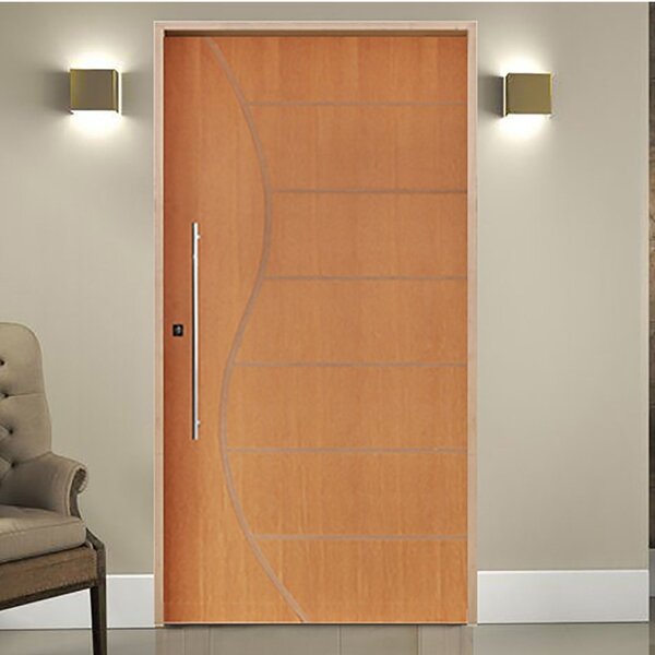 Kit Porta De Madeira Pivotante 210x102cm Batente 14cm Fechadu