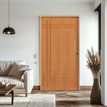 Kit Porta De Madeira Pivotante 210x102cm Batente 14cm Fechadu