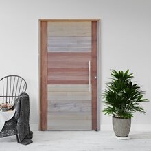 Kit Porta De Madeira Pivotante 210x102cm Batente 14cm Fechadu