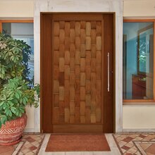 Kit Porta De Madeira Pivotante 210x102cm Batente 14cm Fechadu