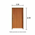 Kit Porta De Madeira Pivotante 210x110cm Batente 14cm Fechadu