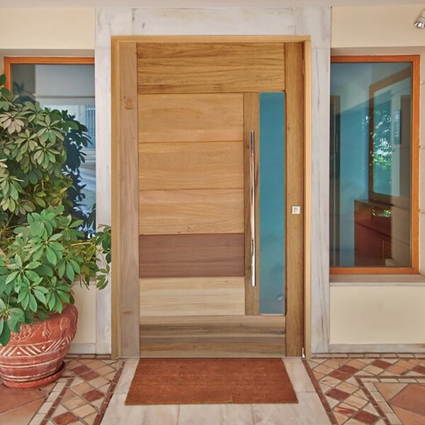 Kit Porta De Madeira Pivotante 210x110cm Batente 14cm Fechadu