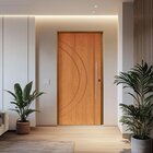 Kit Porta De Madeira Pivotante 210x140cm Batente 14cm Fechadu