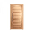 Kit Porta De Madeira Pivotante Frisada 214cmx107cmx12cm Pe28