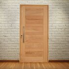 Kit Porta De Madeira Pivotante Frisada 214cmx107cmx12cm Pe28