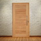 Kit Porta De Madeira Pivotante Frisada 214cmx107cmx12cm Pe28