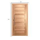 Kit Porta De Madeira Pivotante Frisada 214cmx97cmx12cm Pe28 E