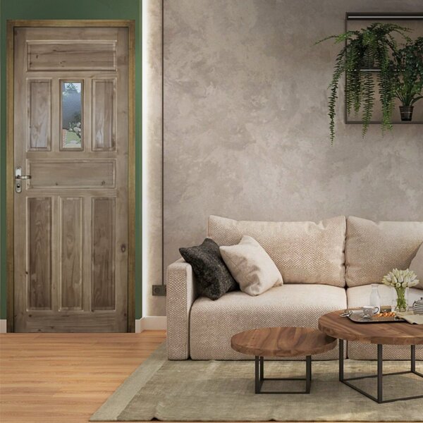 Kit Porta De Madeira Postigo 210x82cm Batente 16cm Eco Unipor