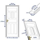 Kit Porta De Madeira Postigo 210x82cm Batente 16cm Eco Unipor