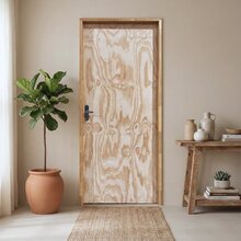 Kit Porta De Madeira Sarrafeada Com Batente E Fechadura 210x9