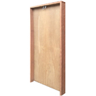 Kit Porta De Madeira Semi-oca Lisa Rodam Padrão Imbuia - Lado