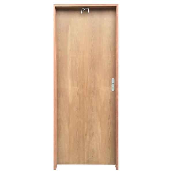 Kit Porta De Madeira Semi-oca Lisa Rodam Padrão Imbuia - Lado