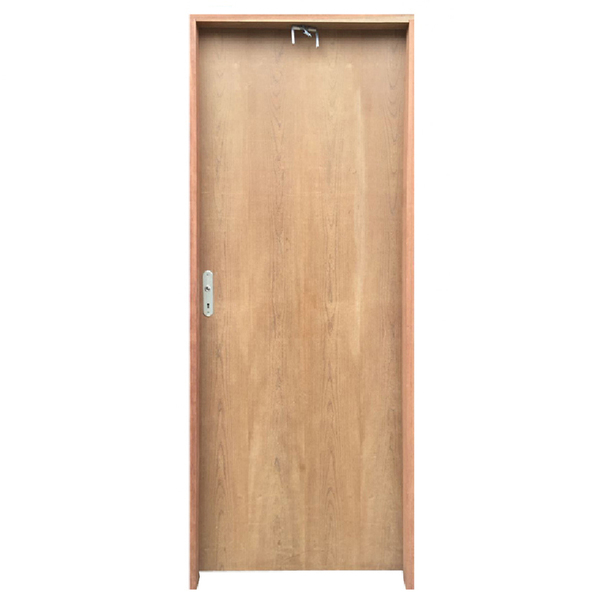 Kit Porta De Madeira Semi-oca Lisa Rodam Padrão Imbuia - Lado