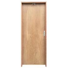 Kit Porta De Madeira Semi-oca Lisa Rodam Padrão Imbuia - Lado