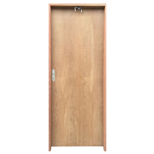 Kit Porta De Madeira Semi-oca Lisa Rodam Padrão Imbuia - Lado