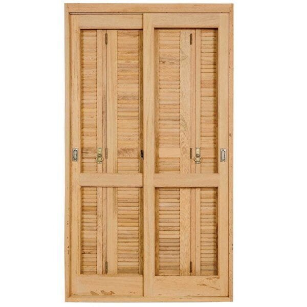 Kit Porta De Madeira Veneziana Pe521 Gold Esel 216 X 120 X 14