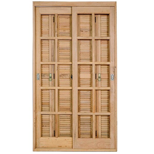 Kit Porta De Madeira Veneziana Pe521 Gold Natural 216cm X 180