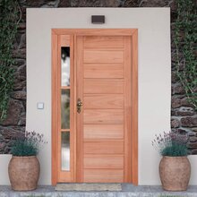 Kit Porta de Madeira Vitrô Direita 130cmx213cmx12cm PE30 Esel