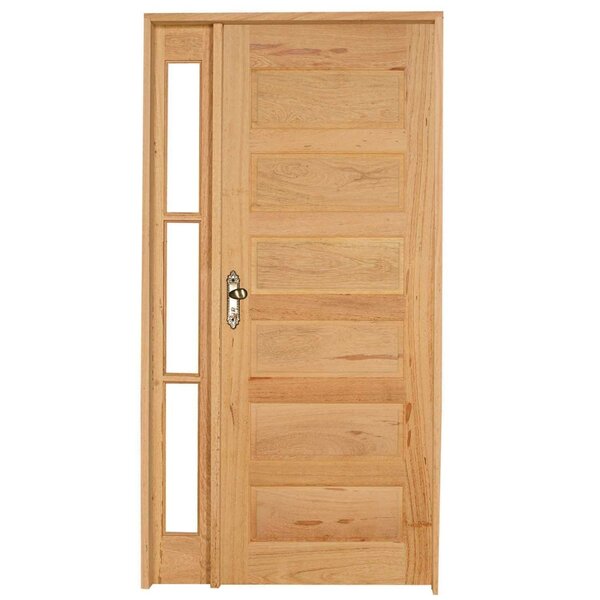 Kit Porta De Madeira Vitrô Direita 213cmx110cmx12cm Pe28 Esel