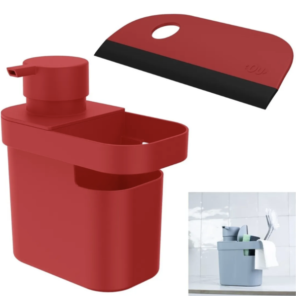 Kit Porta Detergente Com Rodinho De Pia Trium Organização Coz