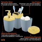Kit Porta Escova Sabonete Líquido Algodão Dourado Luxo - Azul