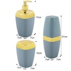 Kit Porta Escova Sabonete Líquido Algodão Dourado Luxo - Azul