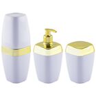 Kit Porta Escova Sabonete Líquido Algodão Dourado Luxo - Bran