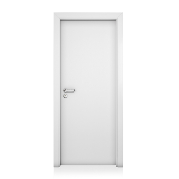 Kit Porta Lisa Madeira de Giro Direito|Esquerdo Branco 210x80cm Colméia com Batente Regulável 7,5 a 16cm Elo Concrem