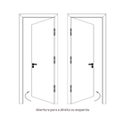 Kit Porta de Madeira de Giro Direito e Esquerdo Branca 210x70cm com Batente 13 a 17cm Lugano Ipumirim