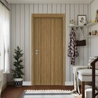 Kit Porta de Madeira Direito e Esquerdo Italy 210x80cm Sarrafeada com Batente 12cm Essenziale Line Concrem