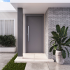 Kit Porta de Madeira Pivotante Direito e Esquerdo Grafite 210x110cm com Batente 12cm Vivace Plus Artens