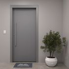 Kit Porta de Madeira Pivotante Direito e Esquerdo Grafite 210x110cm com Batente 12cm Vivace Plus Artens