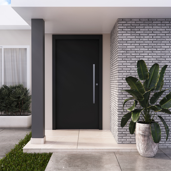 Kit Porta de Madeira Pivotante Direito e Esquerdo Nero 210x90cm com Batente 12cm Vivace Plus Artens