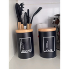 Kit Porta Mantimentos Café E Açucar Pote Organidor Cozinha Fo