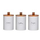 Kit Porta Mantimentos Lisse Pote Lata Café Biscoitos Açucar