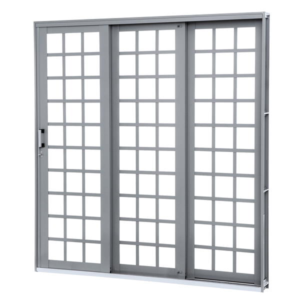 Kit de Porta Montada de Correr Lisa de Aço Premium 2,13x2,00m Lucasa Premium