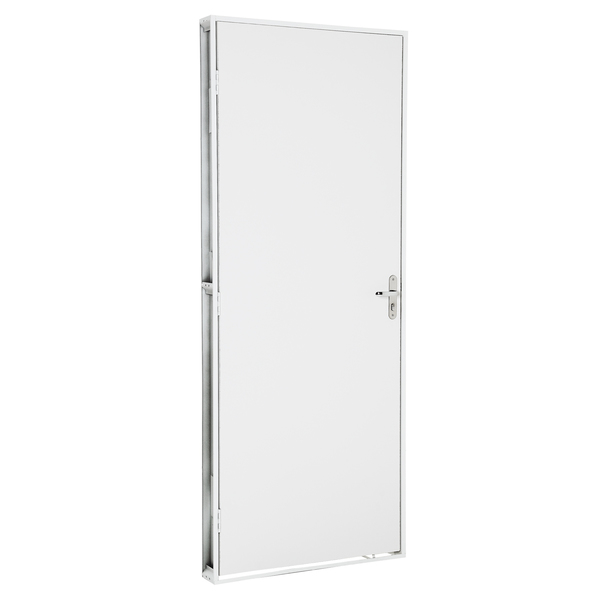 Kit de Porta Montada de Giro Decorada de Aço Pintado Mista Duraplac 2,15x0,85m Lucasa Premium