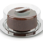 Kit Porta Pão E Boleira Aço Inox Tampa Acrílico Bolo Forma