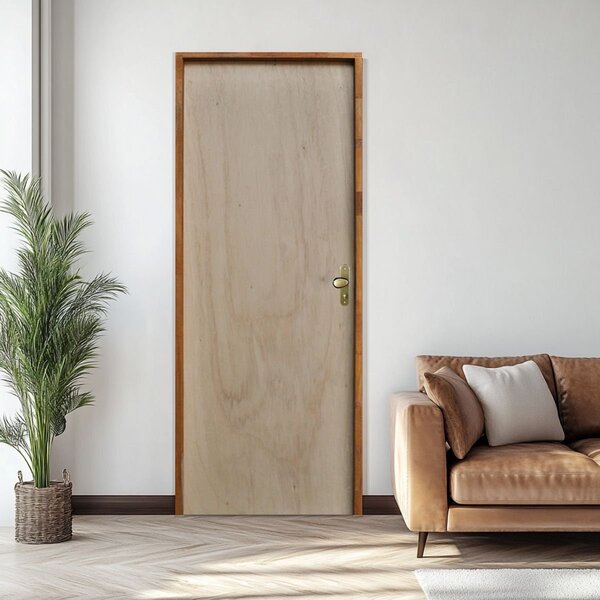 Kit Porta Pronta Lisa 210x92cm Batente 11cm Fechadura Taco De